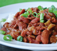 Slow cooker red beans and rice with Cajun Conecuh Sausage