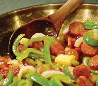 Sweet and sour Conecuh sausage