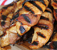 Bacon-Wrapped  Teriyaki Grilled  Chicken Tenders