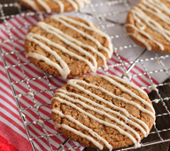 Chewy Gingerbread Cookies With Eggnog Drizzle